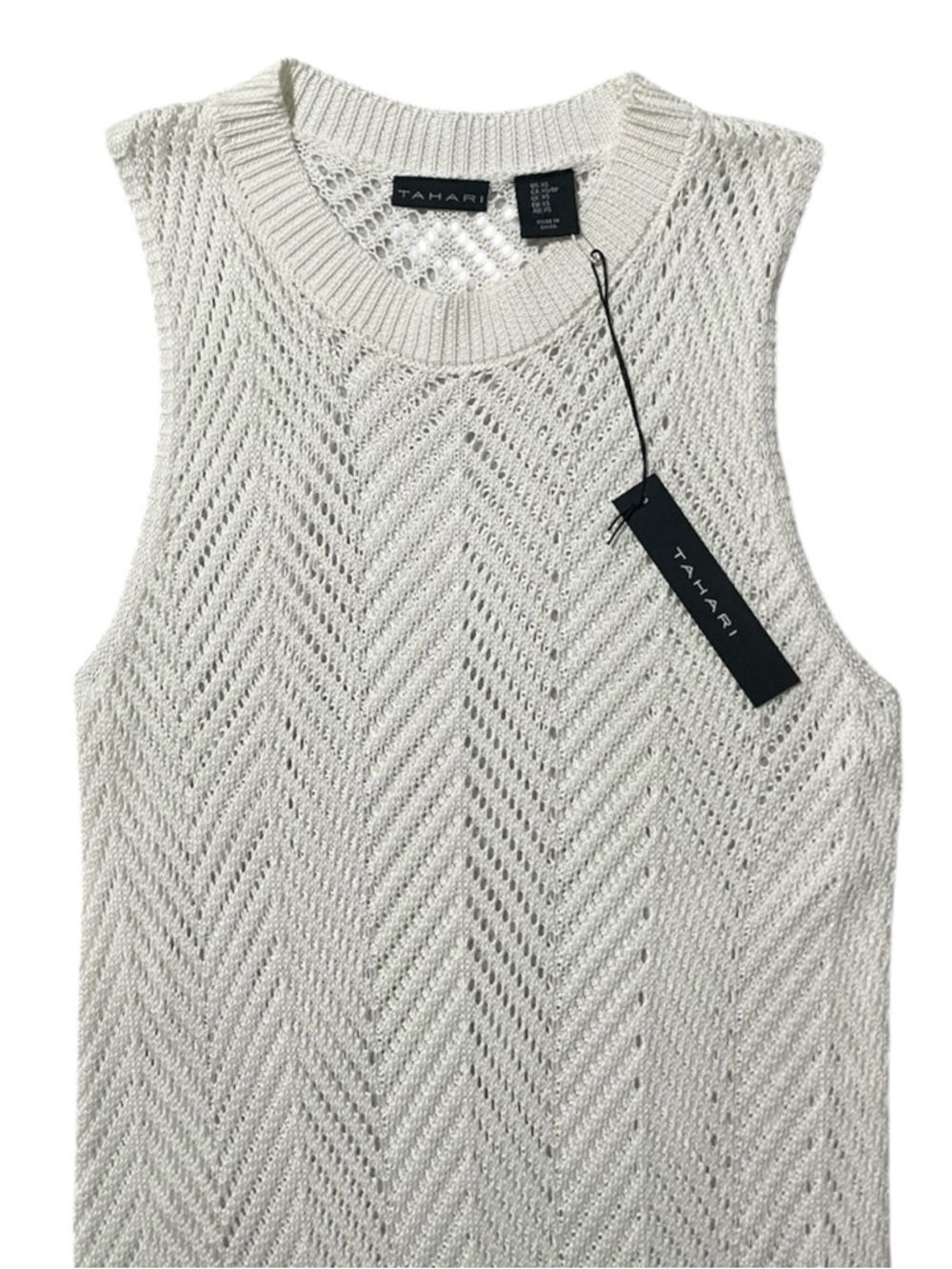 TAHARI White Open Weave Knit Maxi Swim Cover Up XS - Picture 3 of 7